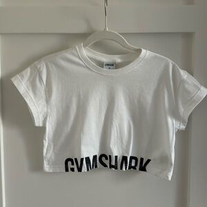 Gym Shark White cropped tee. Size XS